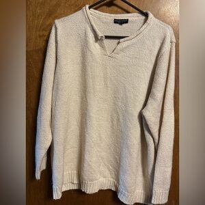 Carolyn Taylor Plus Size Women's Cream Crew Neck Sweater